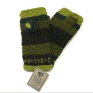 Vintage boho knit wool fleece lined hand warmers